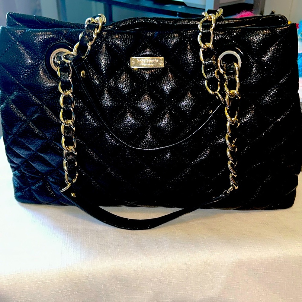 Kate Spade New York Mary Anne Black Puffer Pillow nwt